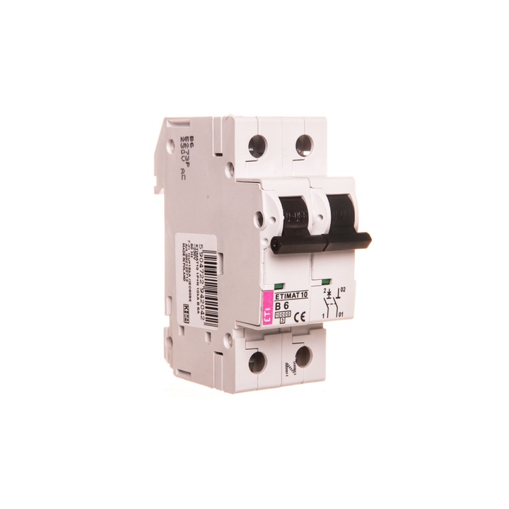 Siguranta electrica dubla, Eti-Polam, 1+NB, 6A, 10kA, AC, Alb