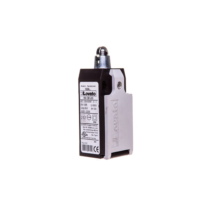 Intrerupator, Lovato Electric, 3NC, Negru/Alb