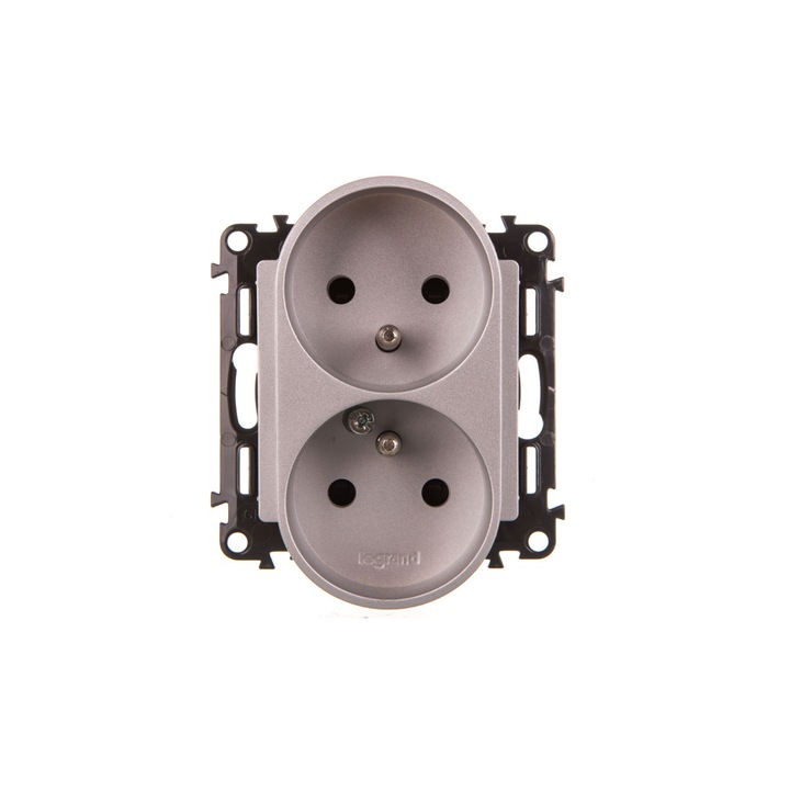 Priza dubla 16A, Legrand, Aluminiu
