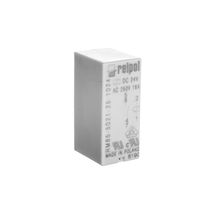 Elektromágneses relé, Relpol, IP 40, Fehér
