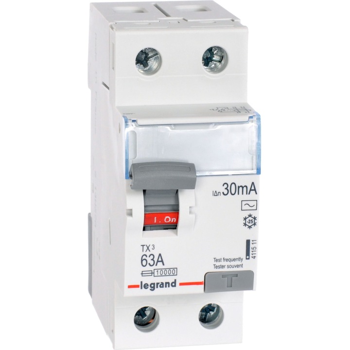 Siguranta Legrand, intrerupator diferential 2P, 63A, 30mA, IP2X, 230V