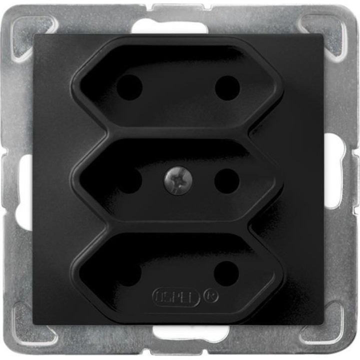 Priza Ospel, Negru, Incastrat