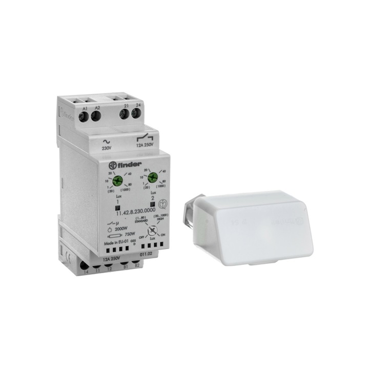 Comutator crepuscular, Finder, 1P, 230V, Alb