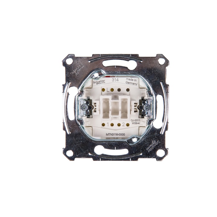 Intrerupator Schneider Electric, 10A, 250V, IP20, montaj sub tencuiala, 1 buton, metal/plastic