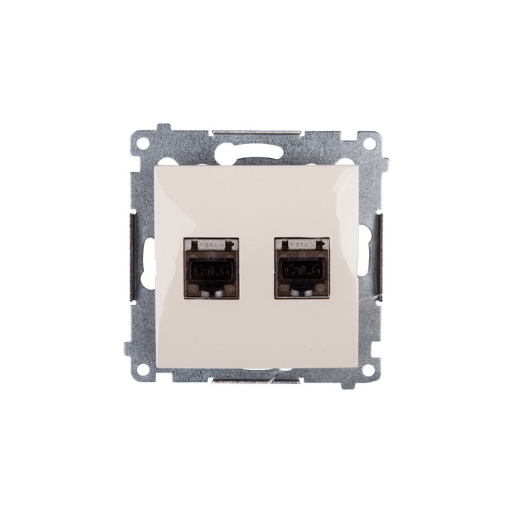 Priza computer, Kontakt-Simon, RJ45, IP20, 44 x 75 x 75 mm, Bej