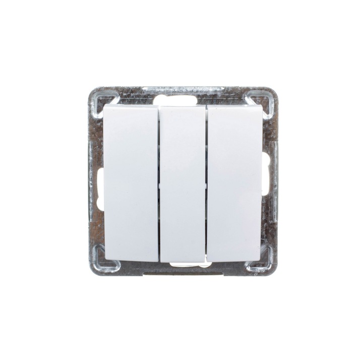 Háromszoros kapcsoló, OSPEL, műanyag, fehér