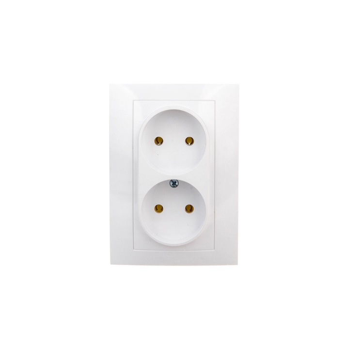 Priza dubla, Elektro-Plast, Alb