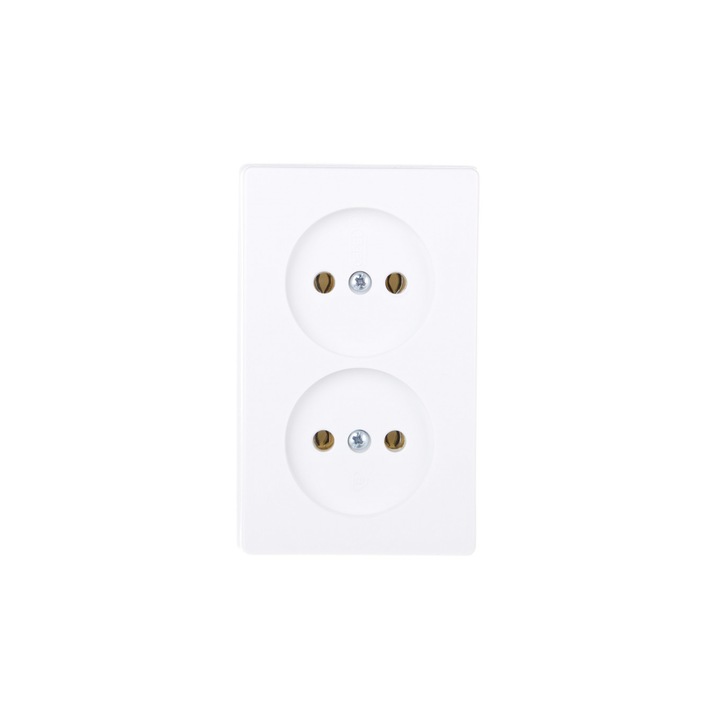 Priza Ospel, montata la suprafata, alba, dubla