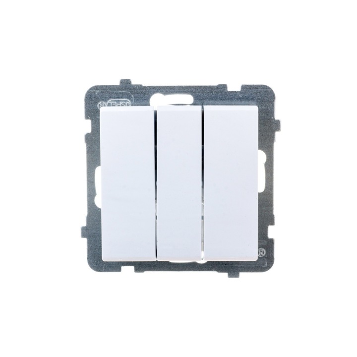Háromszoros kapcsoló, Ospel, fehér, 10A, 250V