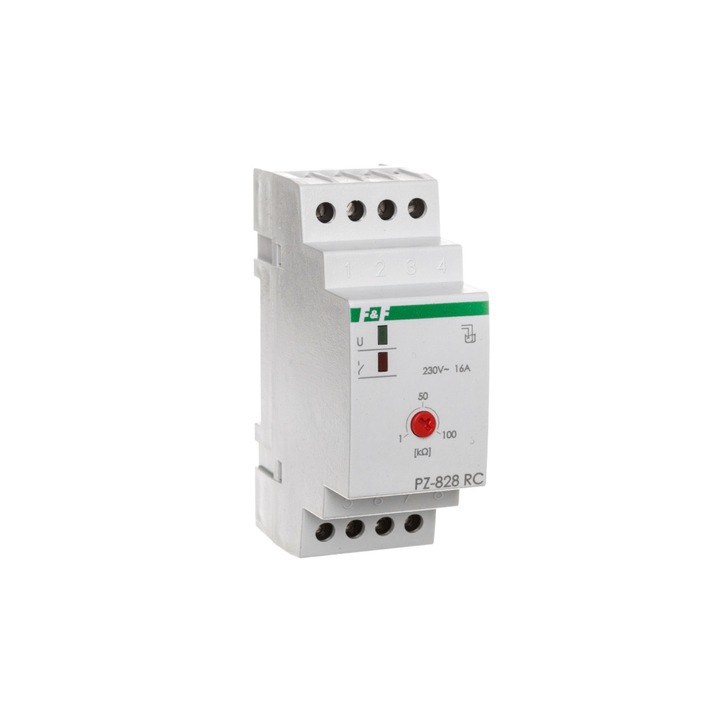Releu de control al nivelului lichidului, F&F, cu reglare a sensibilitatii, 16A, 1-100kOhm, 230V, AC