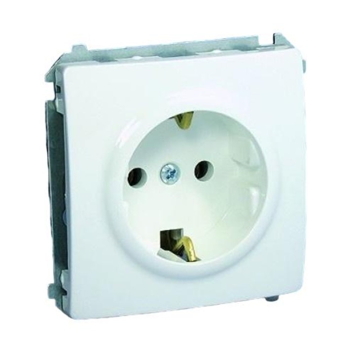 Priza simpla, Kontakt-Simon,16A, IP20, 250 V, Alb