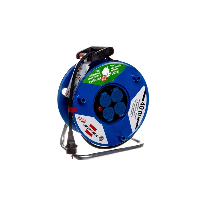 Prelungitor bobina, Brennenstuhl, 4 prize, 40m, Albastru/Negru