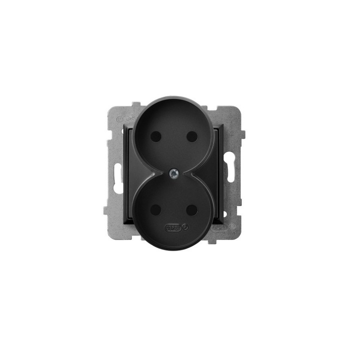 Priza Aria dubla, Ospel, negru metalizat