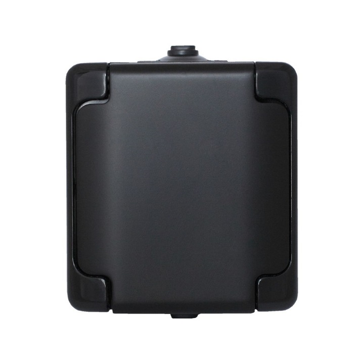 Priza simpla, KOS BRYZA IP54 capac mat 16AX 250V negru 180932, 842123