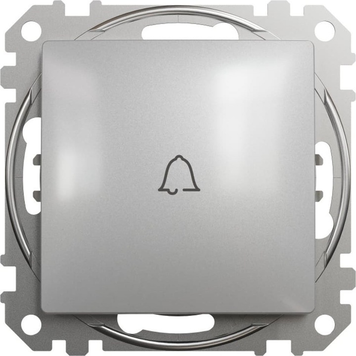 Buton de apasare cu clopotel Schneider Electric Sedna Design Aluminiu SDD113131, 841660 Argintiu