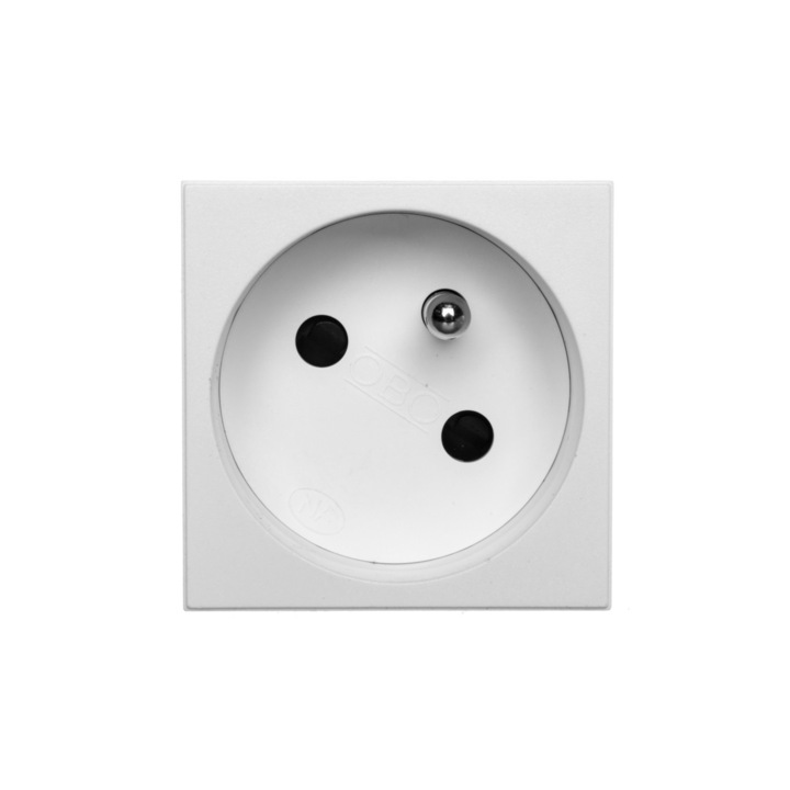 Обикновен контакт M45, Obo Bettermann, 250 V, 16A STD-F3 RW1, бял