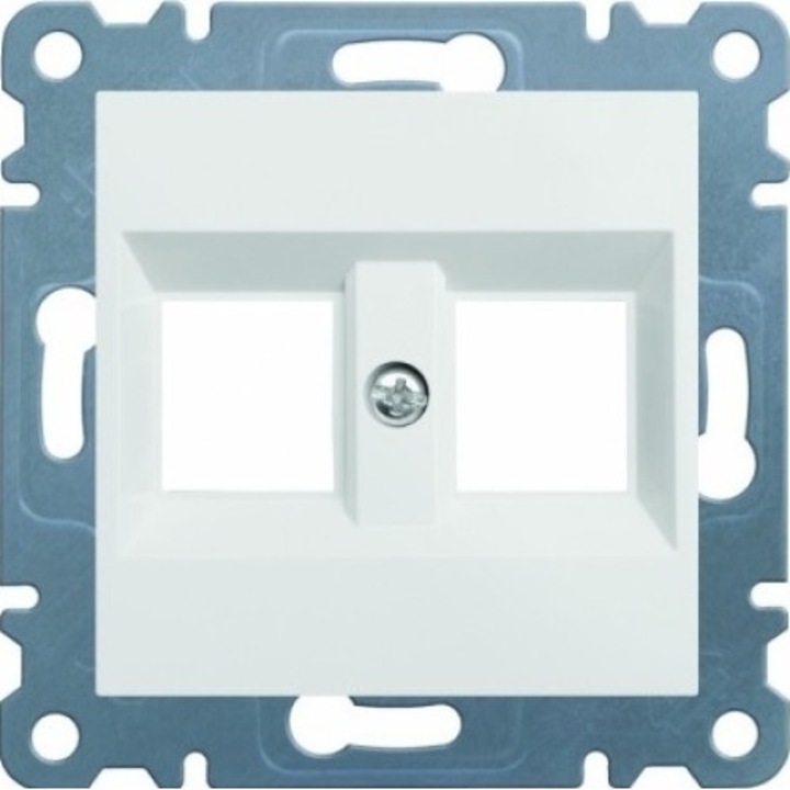 Suport dublu Keystone Jack pentru RJ45, Hager, alb