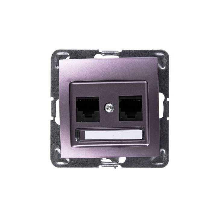 Priza OSPEL Titaniu RJ45