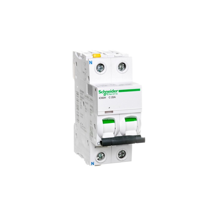 Dispozitiv de protectie Schneider Electric Acti 9 iC60H C 25A 10kA, 1P+N, alb, IP20