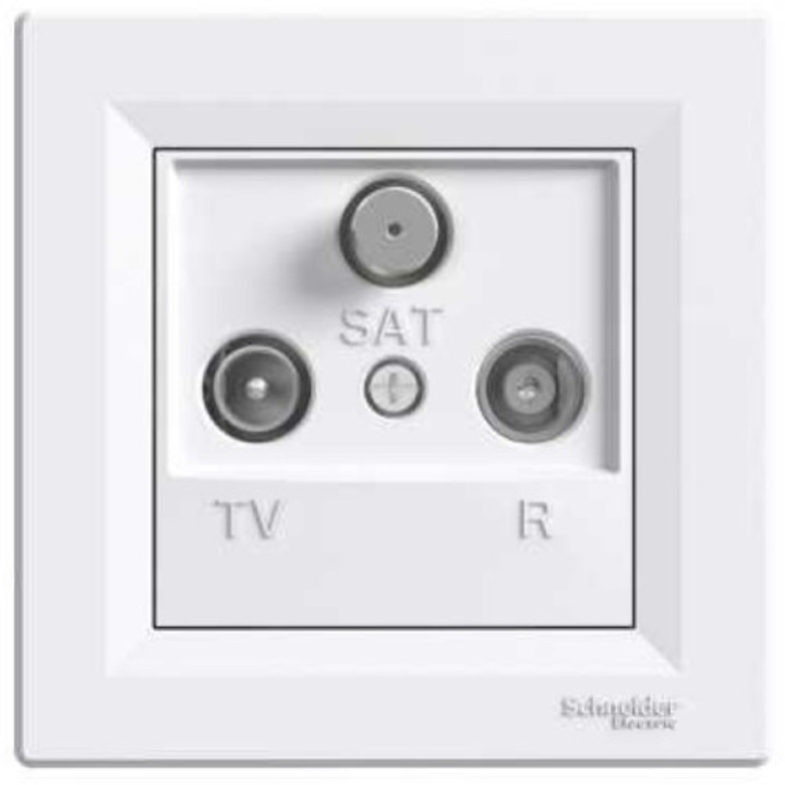 RTV-SAT контакт, Schneider Electric, 4dB, бял, 83x83x42mm