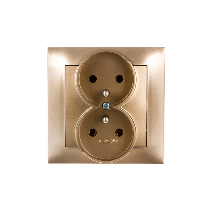 Двоен контакт, Ospel, IP20, 16 A, 250 V, златен