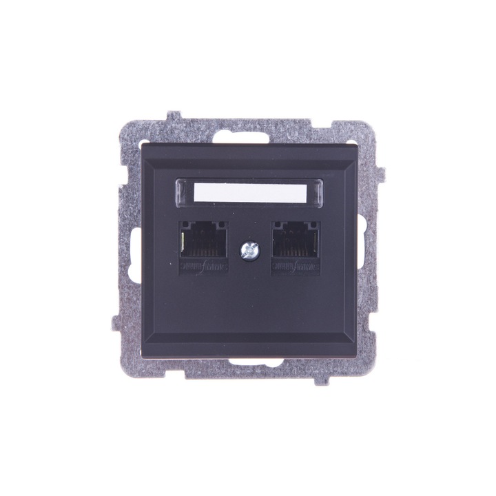 Priza dubla pentru computer, Ospel, Negru