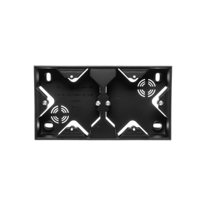 Cutie dubla montata la suprafata, Ospel, Negru