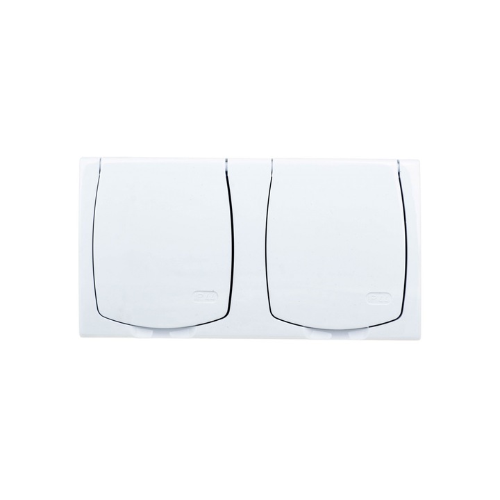 Priza dubla, OSPEL, IP44, Alb