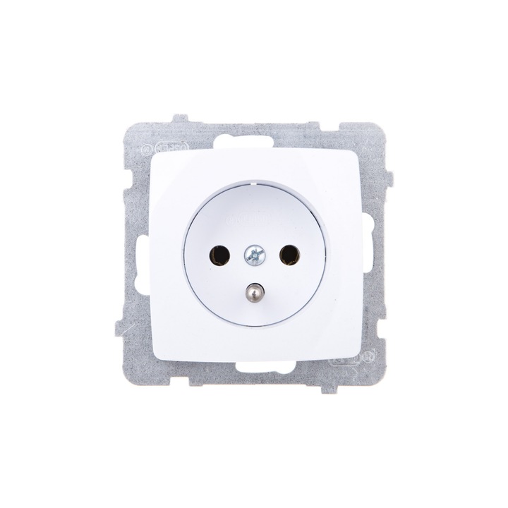 Priza unica cu impamantare, Ospel, Alb