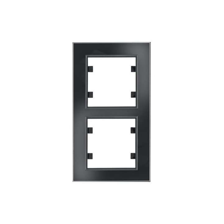 Lumina passion cadru dublu vertical din sticla neagra, Hager (WL9121)
