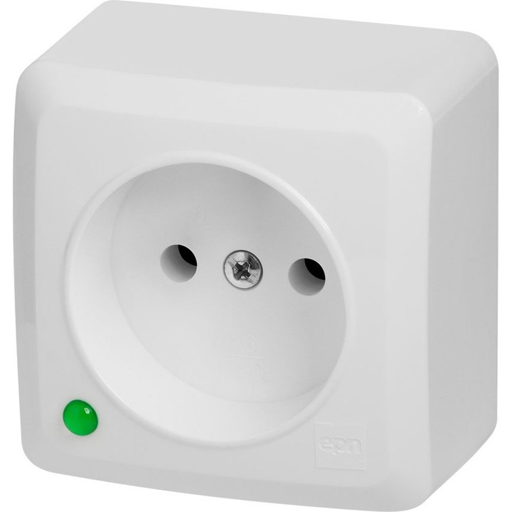 Priza, Elektro-Plast, Plastic, 2P, 16A, Alb