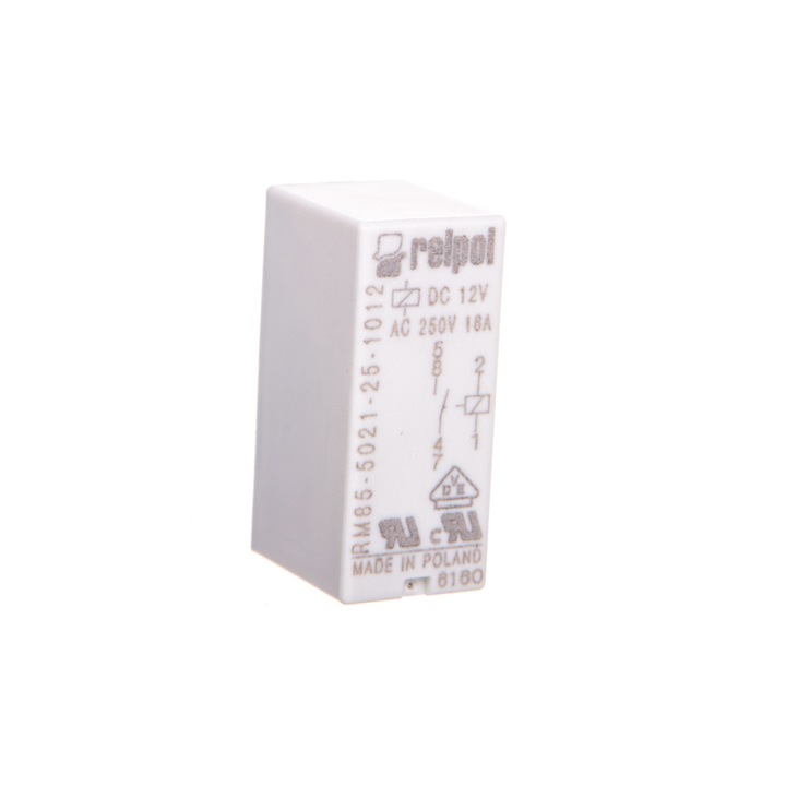 Miniatűr relé, Relpol, PVC, fehér