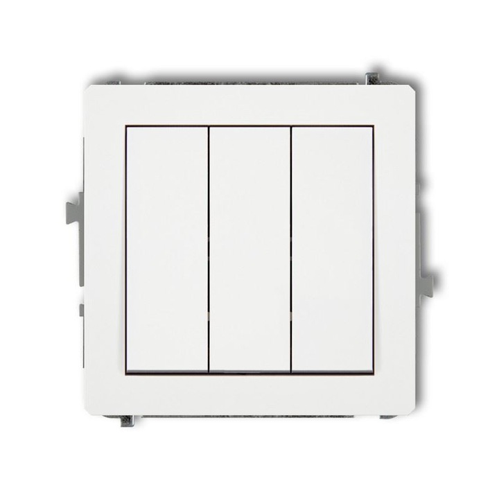 Tripla kapcsoló, Karlik, PVC, 250V, Fehér