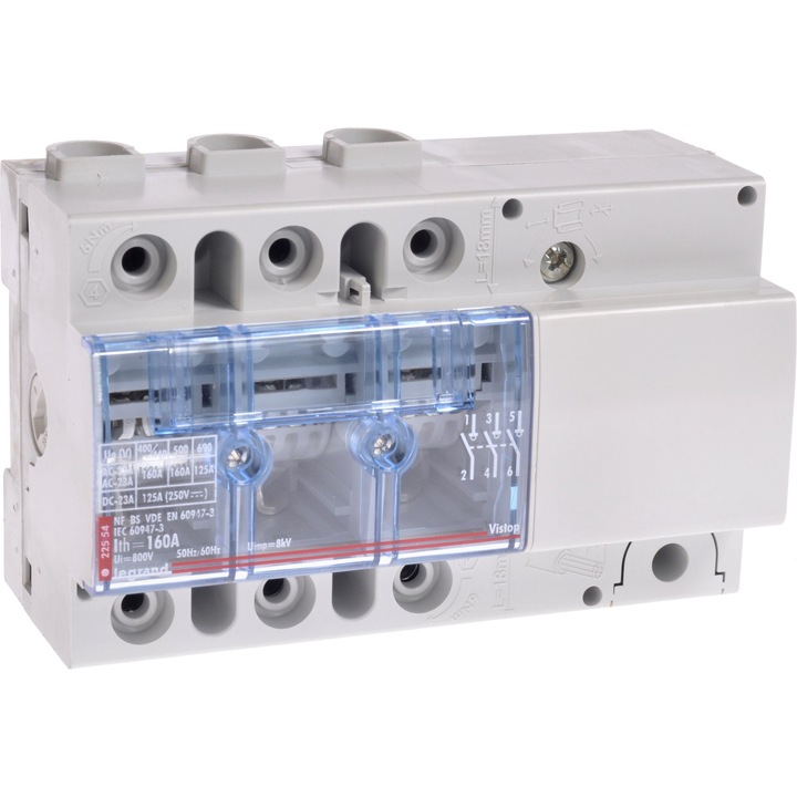 Separator Legrand Vistop 3P 160A, actionare laterala