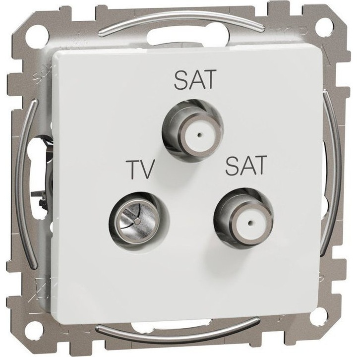 Sedna TV/SAT/SAT троен контакт, Schneider Electric, Термопласт, IP20, 73 x 73 x 41 mm, Бял