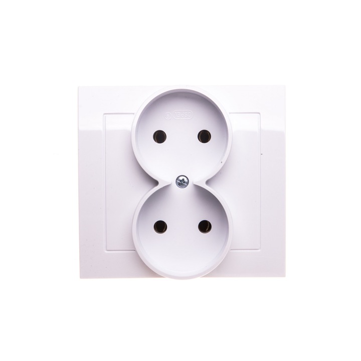 Двоен контакт, Ospel, Nest of Hearts, IP20, 16A, 250V, 3520W, Бял