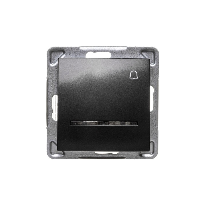 Ajtócsengő kapcsoló, Ospel, Impression, Egyszerű, háttérvilágítással, Fényes antracit