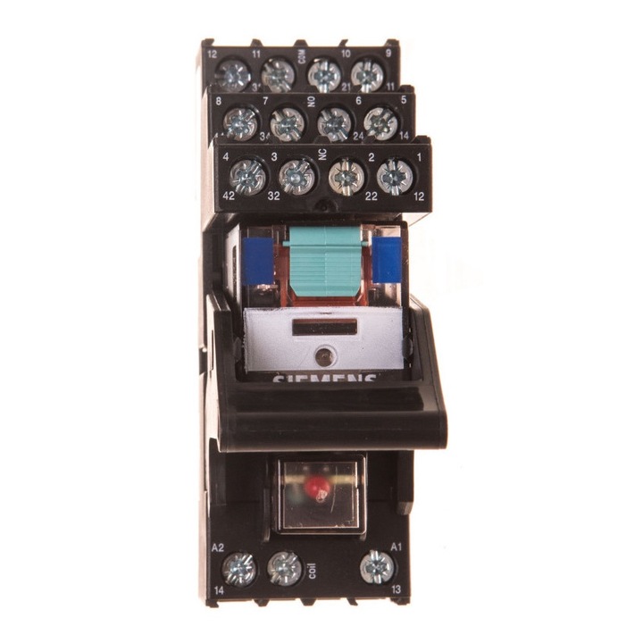 Releu industrial Siemens 4P, 4A, 24V DC, multicolor, 28x77x79mm