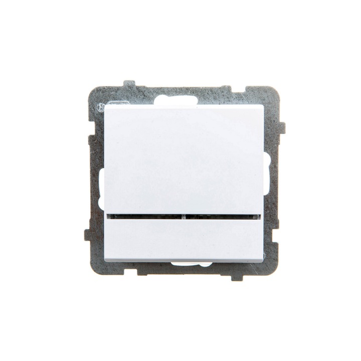 Comutator unipolar, Ospel, Sonata, 16AX, IP20 cu iluminare de fundal, Alb