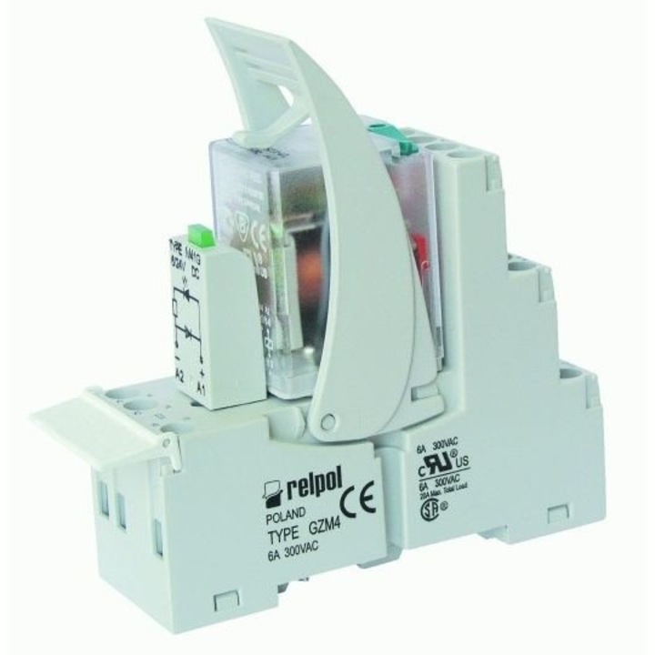Releu de interfata, Relpol, PIR4-024DC-00LD, 4P, 6A, 24V, DC