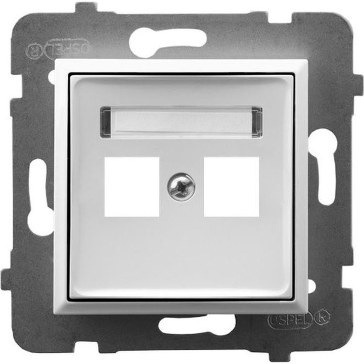 Cadru dubla pentru priza, Ospel, Alb, GPK-2U/p/00