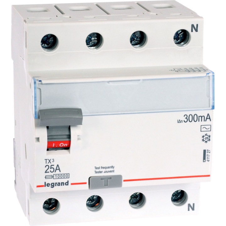 Siguranta automata, Legrand, 4P, 25A, 300mA, IP2X, Alb