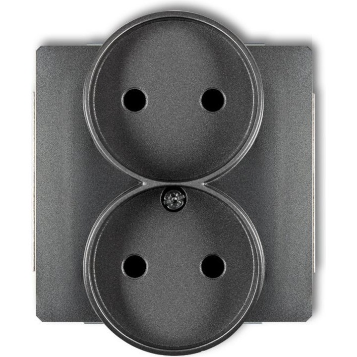 Priza dubla fara cadru, Karlik, gri grafit