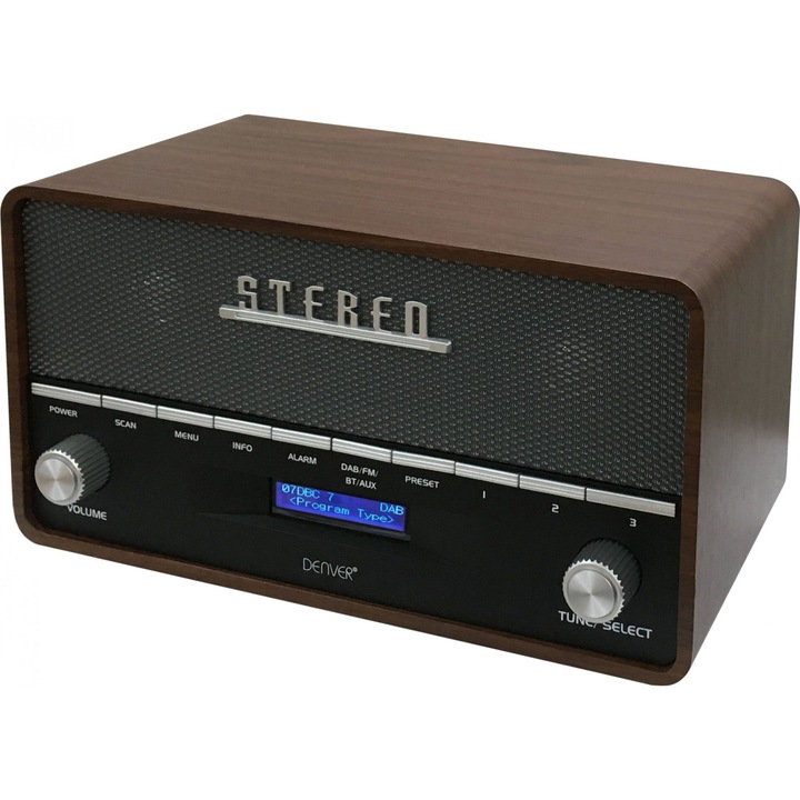 Radio Denver DAB-36, Lemn, DAB+/FM, Multicolor