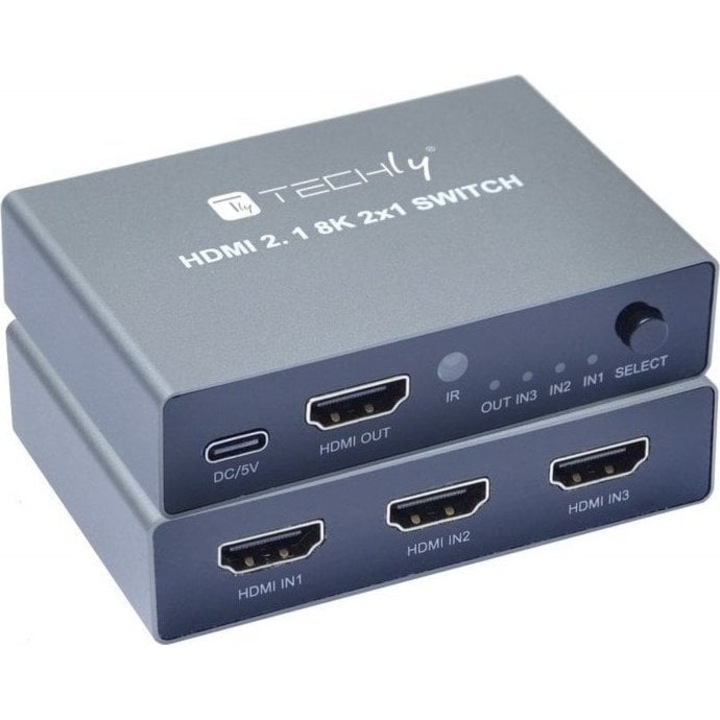 Switch, Techly, 3x1 HDMI 2.1 8K