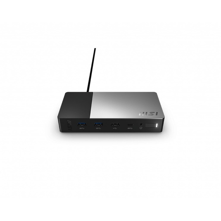 Докинг станция II, MSI, USB-C, HMDI, Gigabit Ethernet, 8 x 16,5 x 3 cm, 600 g, Черен