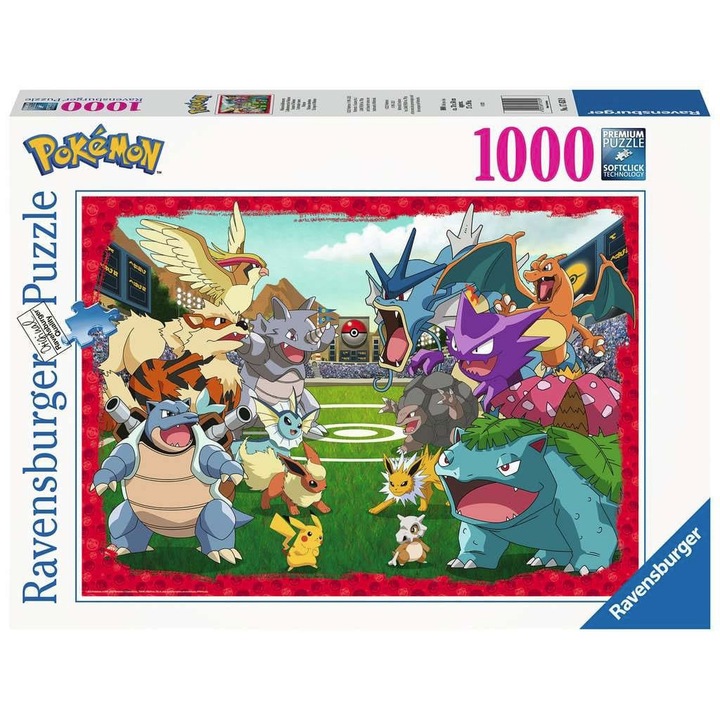 Пъзел 1000 части Ravensburger, Pokemon, Multicolor