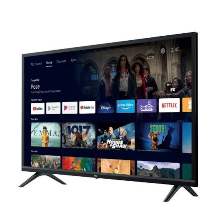 Телевизор, TCL, Smart TV HD, 32 инча, черен
