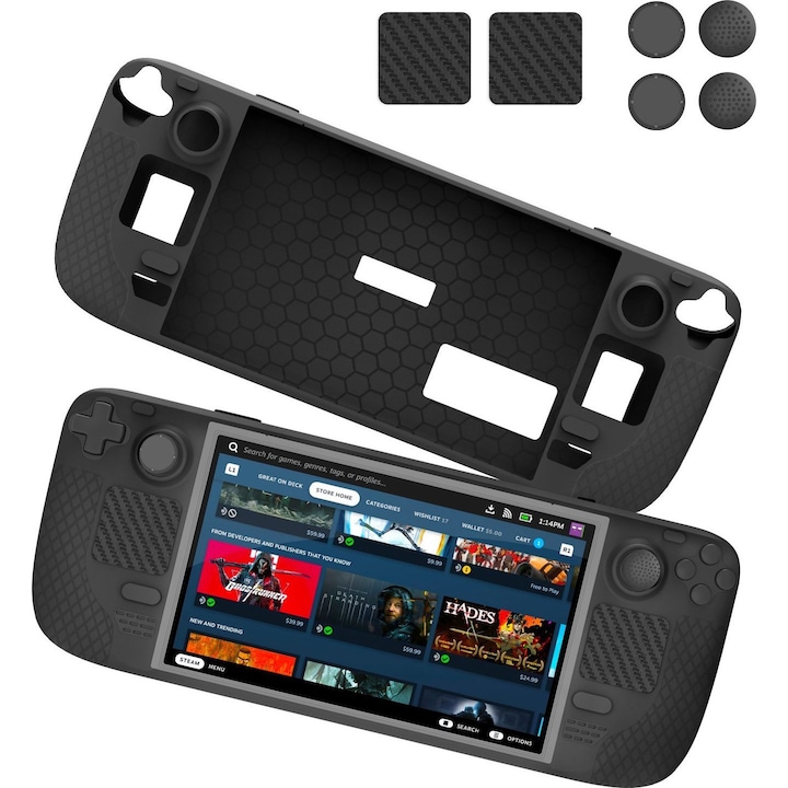 Huse pentru Steam Deck, Jys, Silicon, Negru