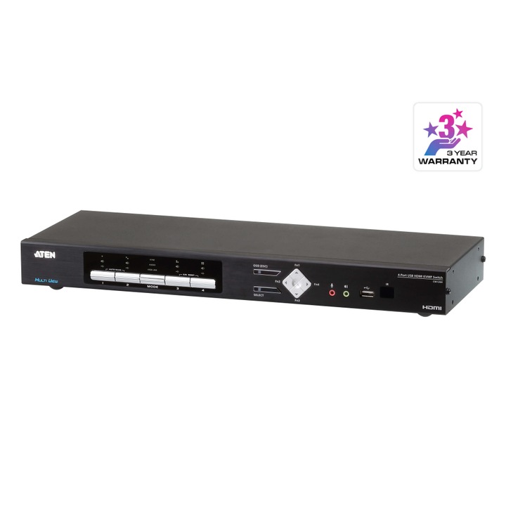 ATEN CM1284-AT-G KVM kapcsoló, 4 portos, USB, 4K, HDMI, Multi-View